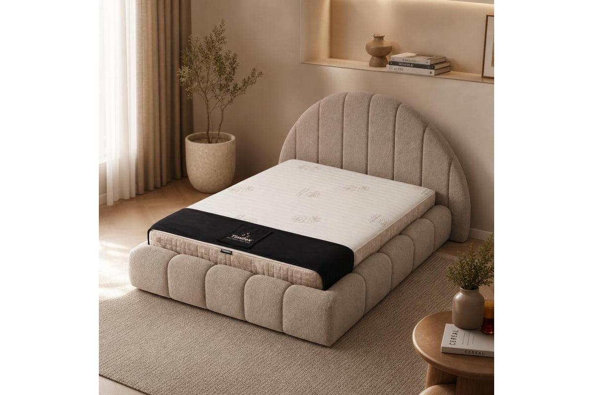 Pat Tapițat LUNA SOLE – Design cu Tăblie Semirotundă, Inspirat din Răsărit