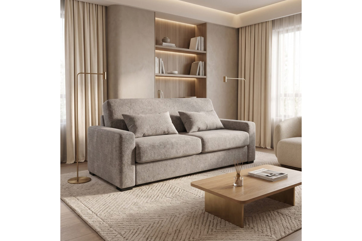 Canapea Extensibilă SECONDA – Saltea Inclusă 22 cm și 2 Perne Decorative