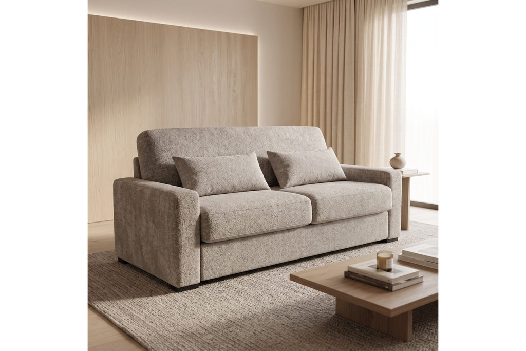 Canapea Extensibilă SECONDA – Saltea Inclusă 22 cm și 2 Perne Decorative