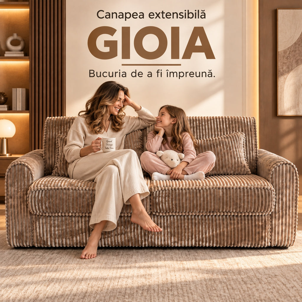 Canapea extensibilă GIOIA C2, cu saltea inclusă
