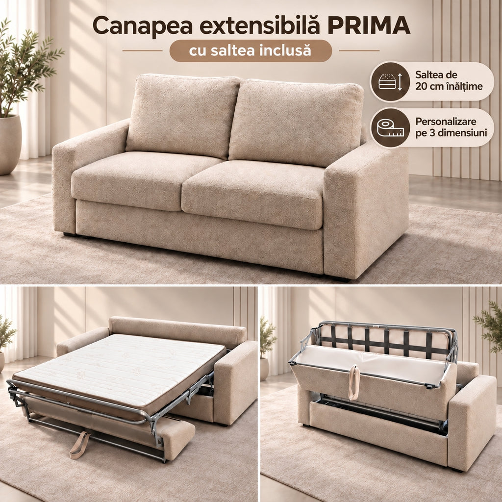 Canapea extensibilă PRIMA colaj cu salteaua inclusă