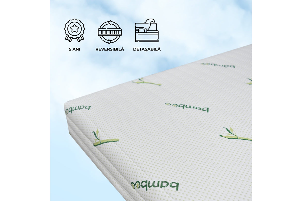 Saltea BIANCO 20 cm – Reversibila, Ortopedica si Husa cu Fibre de Bambus