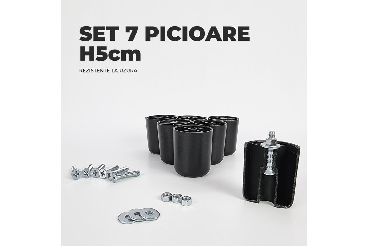 Set 7 Picioare pentru Pat cu Lada de Depozitare (H=5 cm)