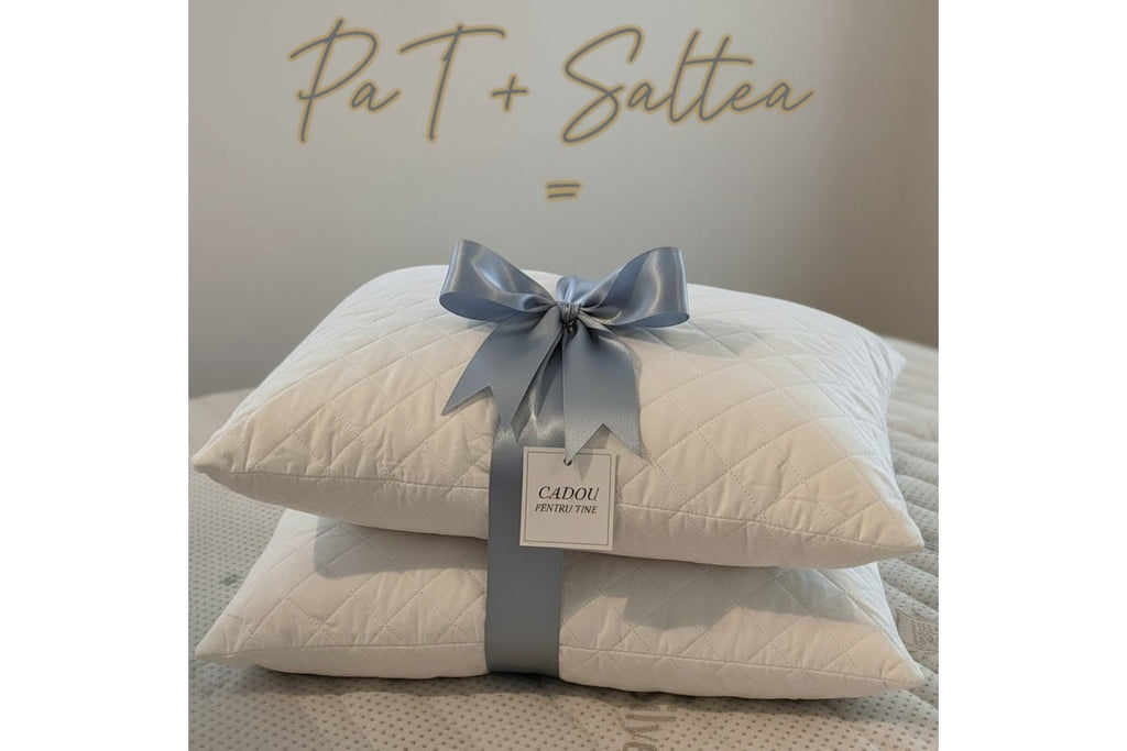 Pachet Pat AMORE NEW + Saltea VITALITY MEMORY 5 – Perne CADOU și Depozitare Inclusă