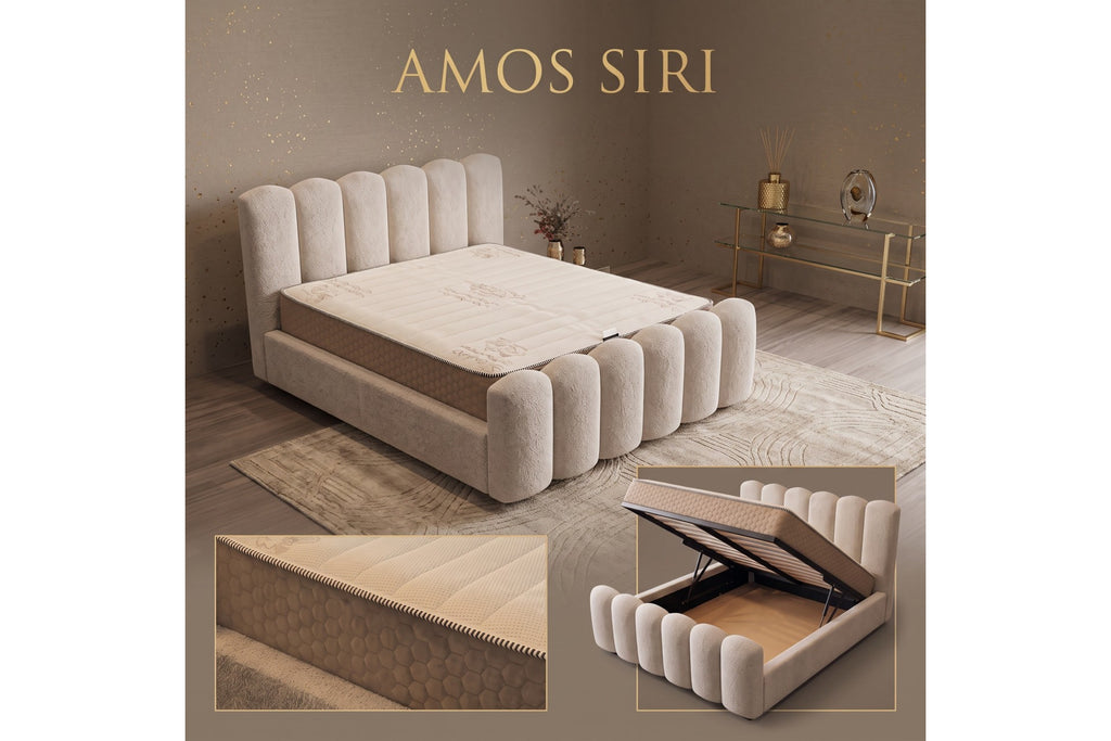 Pat Tapițat AMOS SIRI – Design Impunător cu Forme Rotunjite