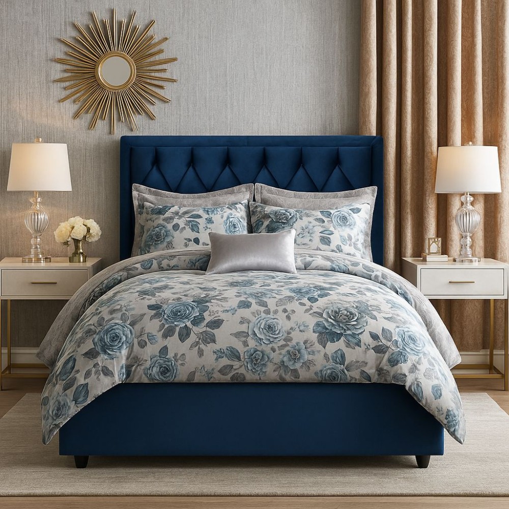 Pat tapitat IOSUA cu somiera rabatabila si spatiu de depozitare