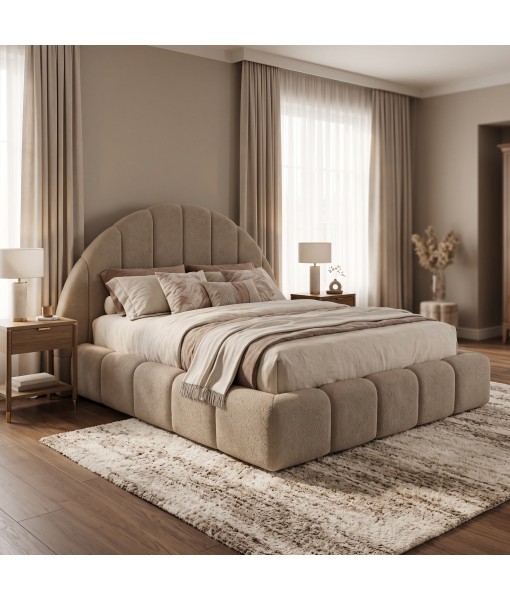Pat Tapițat LUNA SOLE – Design cu Tăblie Semirotundă, Inspirat din Răsărit