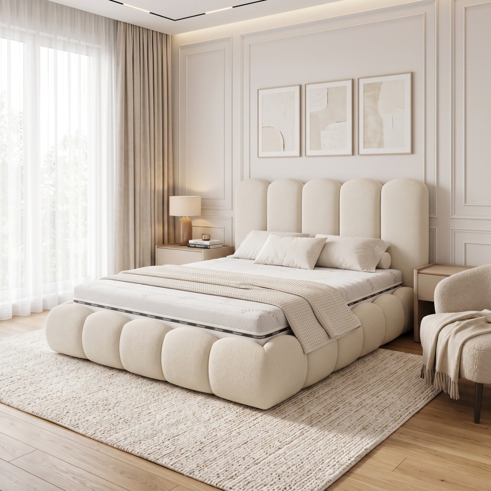 Pat Tapițat MAREA – Design cu Volume Moi, Inspirat din Valuri