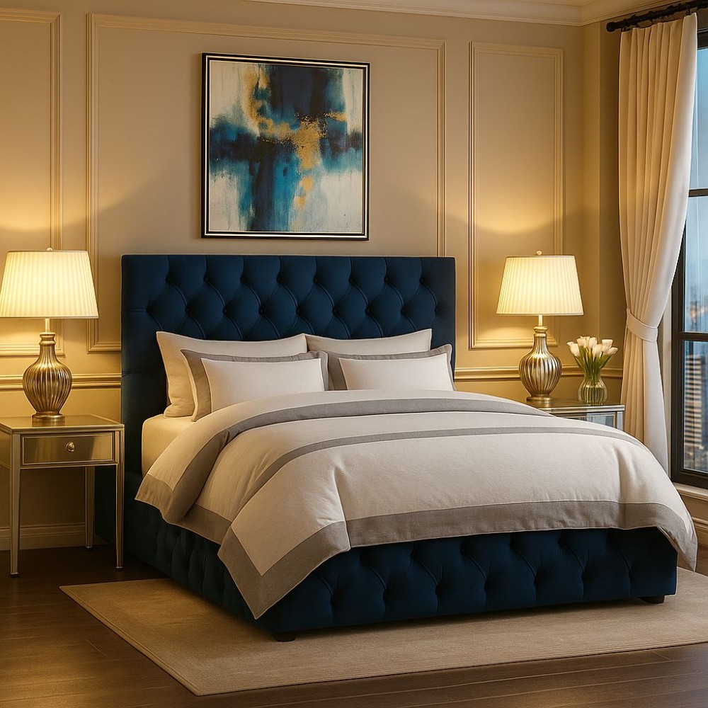 Pat tapitat EVA cu somiera rabatabila si spatiu de depozitare